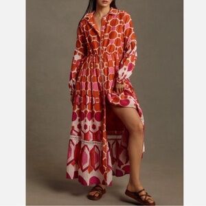 Anthropologie geo print Eleanora maxi dress